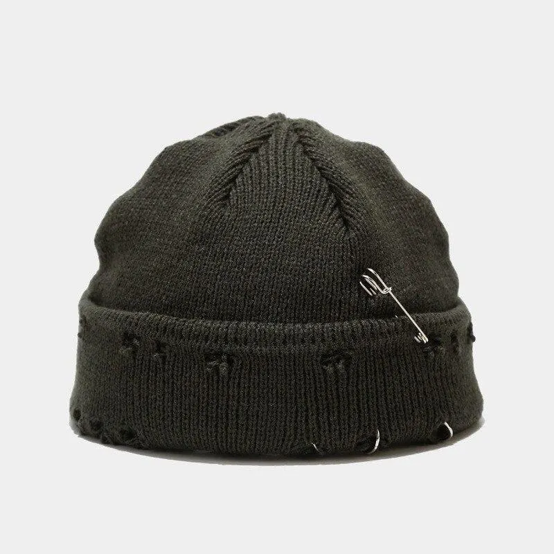 Brownm Distressed Beanie