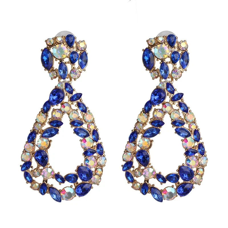 Dvacaman New Designs Crystal Square Drop Earrings for Women 2019 Fashion Rhinestone Statement Earrings Dangle Wedding Jewelry