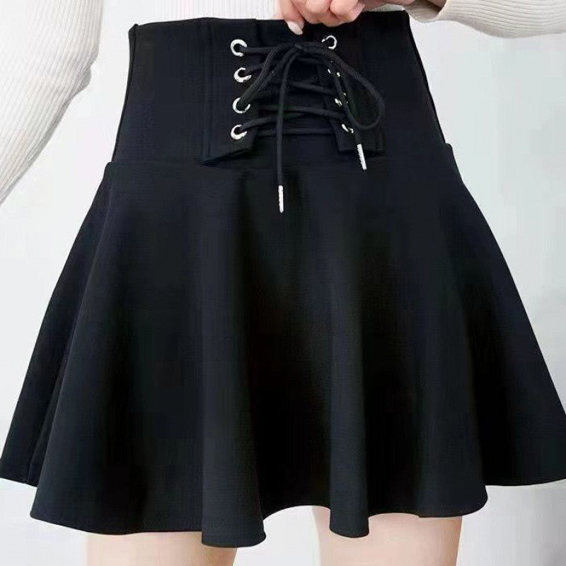 Aiertu guys in skirts Skirt  Autumn Fashion A- line Skirt Slimming Short Skirt Anti-Exposure Pettiskirt High Waist Elastic Pleated aiertu