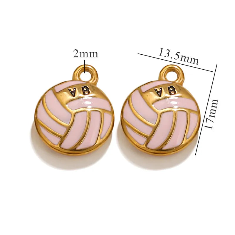 1 Piece 13.5*17mm 304 Stainless Steel Volleyball Baseball Football Pendant Jewelry Accessories
