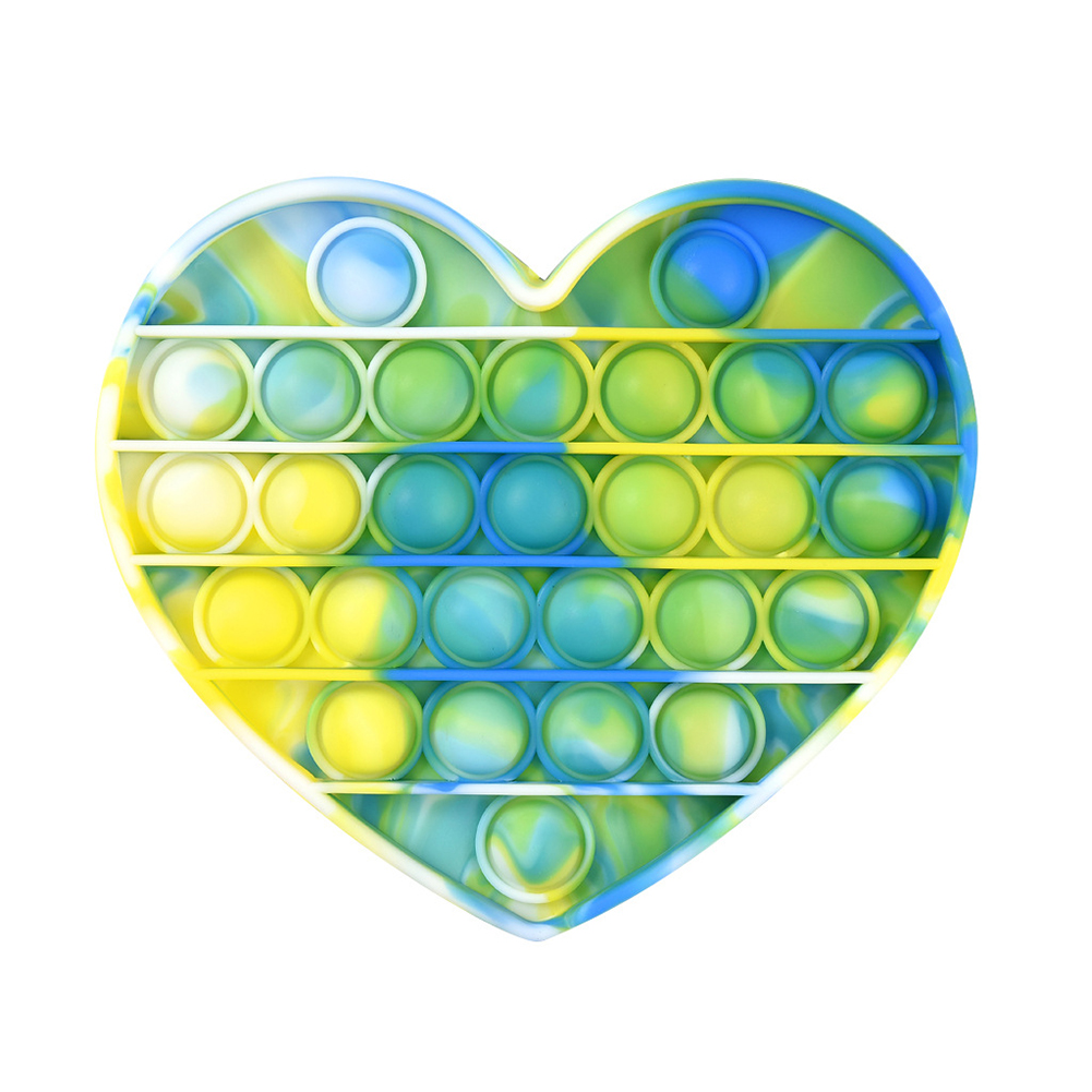 

Autism Heart Anti Anxiety Fidget Stress Reliever Bubble Toy (Green Yellow), 501 Original