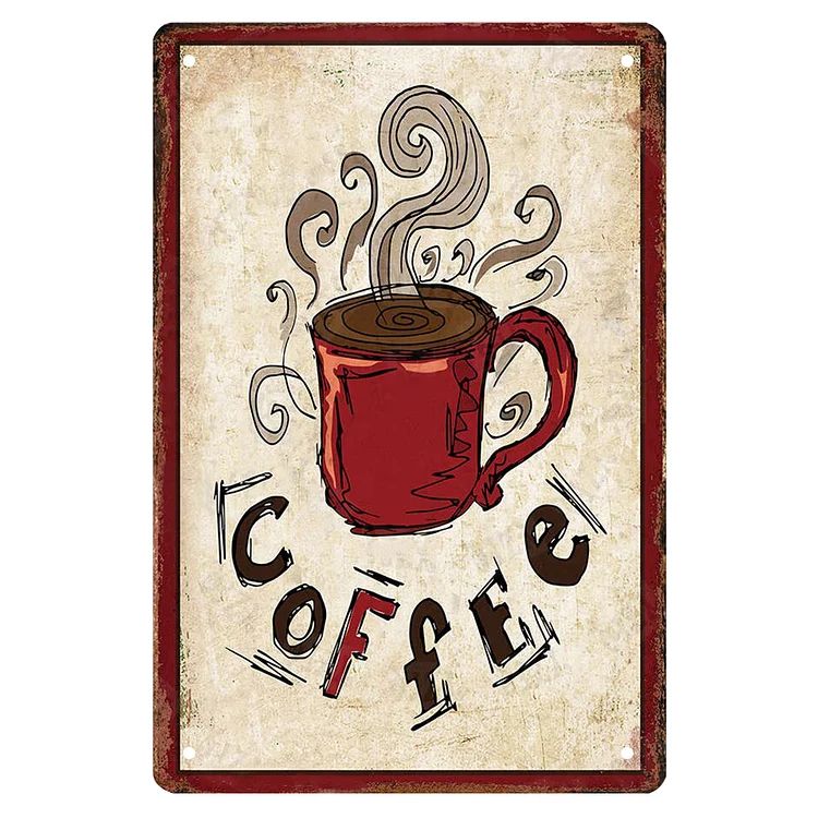 Coffee - Vintage Tin Signs/Wooden Signs - 7.9x11.8in & 11.8x15.7in