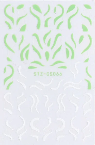 3D Swirl Lines Nail Sticker Geometry Irregular Whirling Wave Cow Print Decal on Nails Art Charms Manicure Slider Tip Accessories-Nail Inspo