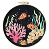 Cute Dolphin-DIY Embroidery Kit with Pattern Cotton Threads Needles Hoop 30*30cm
