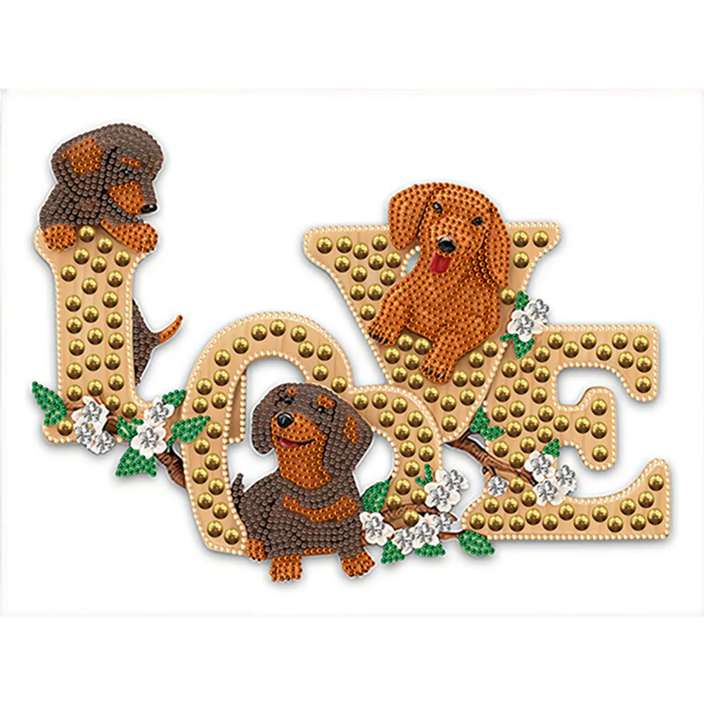 Diamond Painting - Partial Special Shaped Drill - Dog Love(40*30cm)
