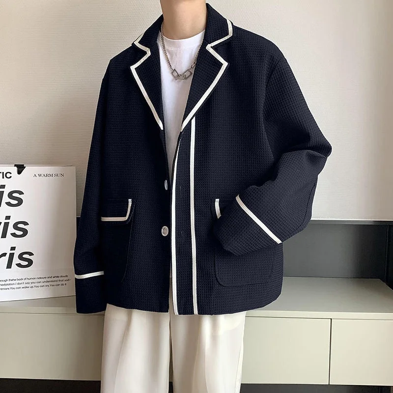 Inongge Black/White Blazer Men Fashion Society Mens Dress Jacket Korean Loose Business Casual Suit Jacket Men Formal Blazer M-2XL