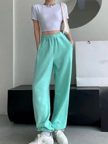 Pornhint Joggers Sweatpants Women Korean Fashion Loose Y2k Pants High Waist Straight Vintage Classic Trousers  2023 Summer Harajuku New