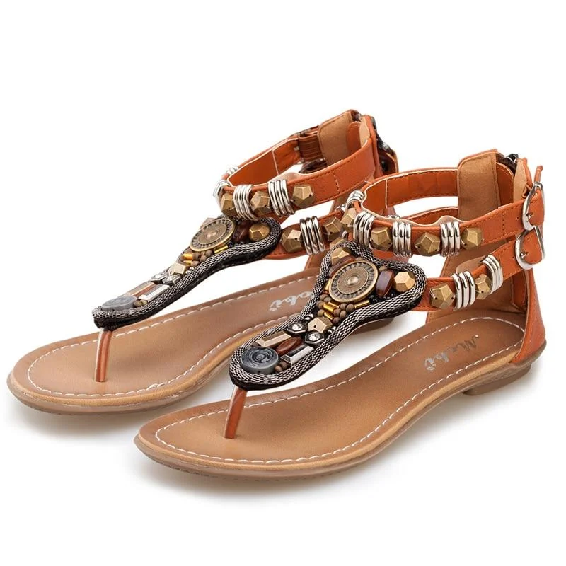 Woman Summer Straps Flat Sandals Flip-Flops Beach Sandal Shoes