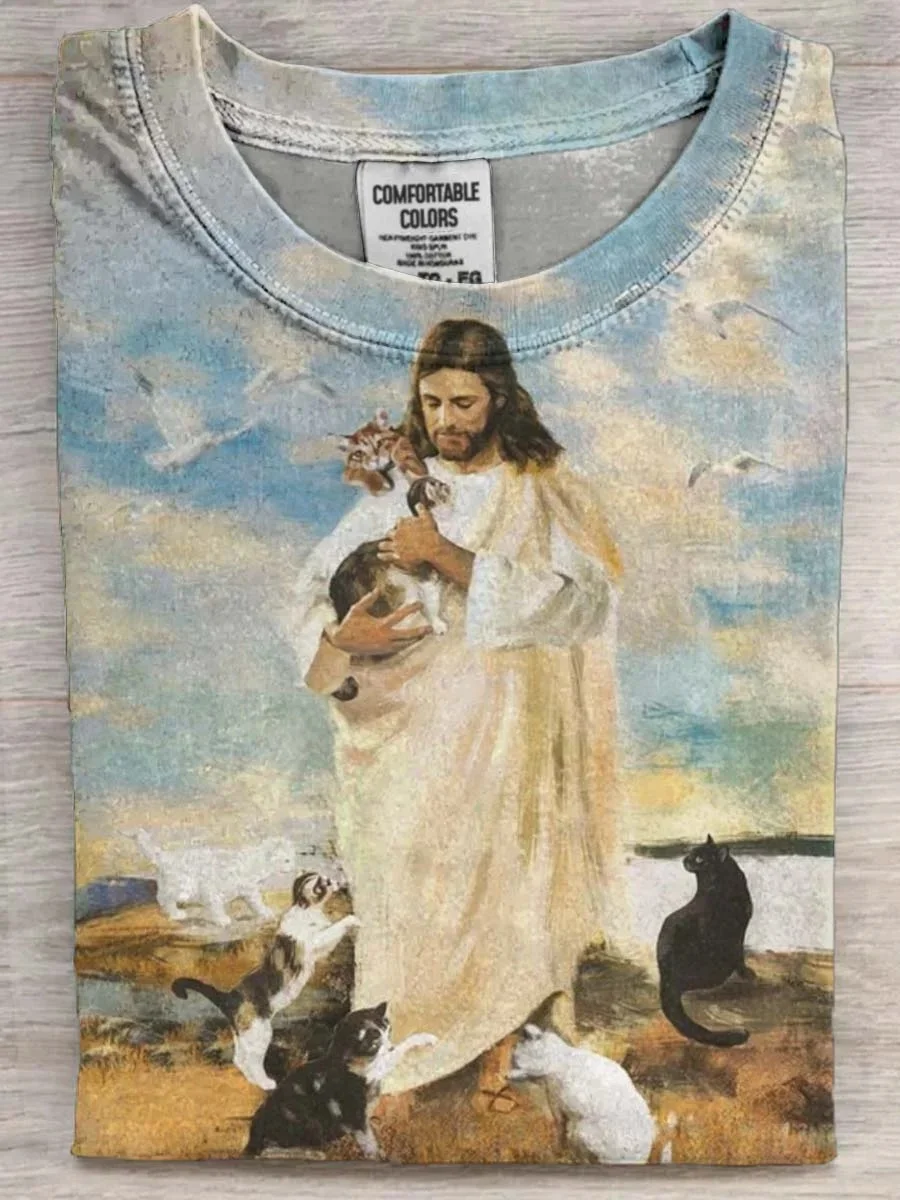 Eagerlys  Cat Teach Jesus Art Print T-shirt Eagerlys