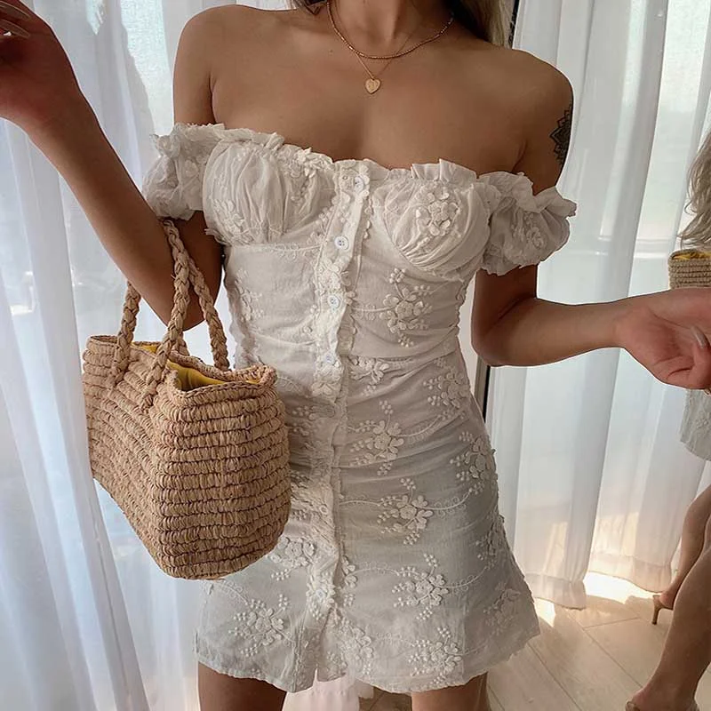 BOHO INSPIRED layered ruffle women Dress ruched beige floral party dress puff sleeves ribbon ties chic summer dress 2023 new