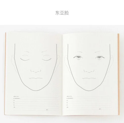 A4 Facechart Paper Makeup Notebook Professional Makeup Artist Practice Template Make up Drawing Book