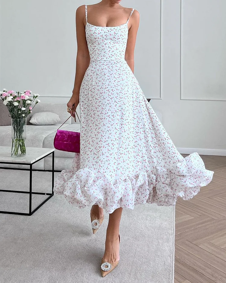 Elegant Printed Slip Dress