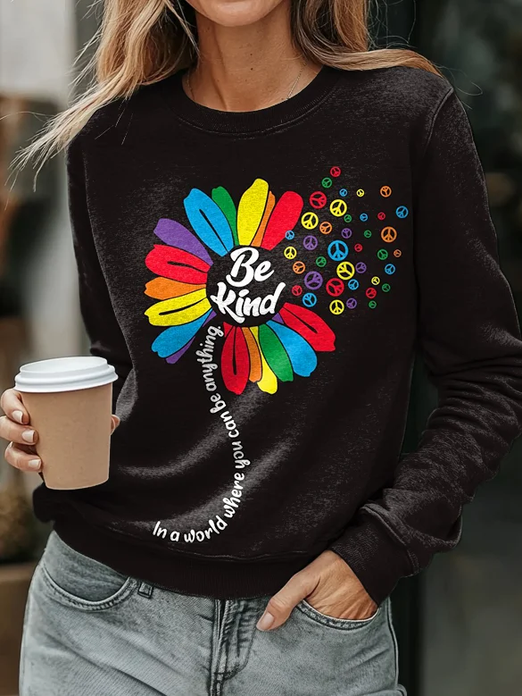 Hippie Art Print Casual Sweatshirt