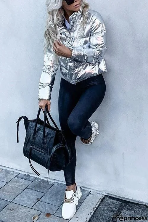 Silver Puffer Jacket
