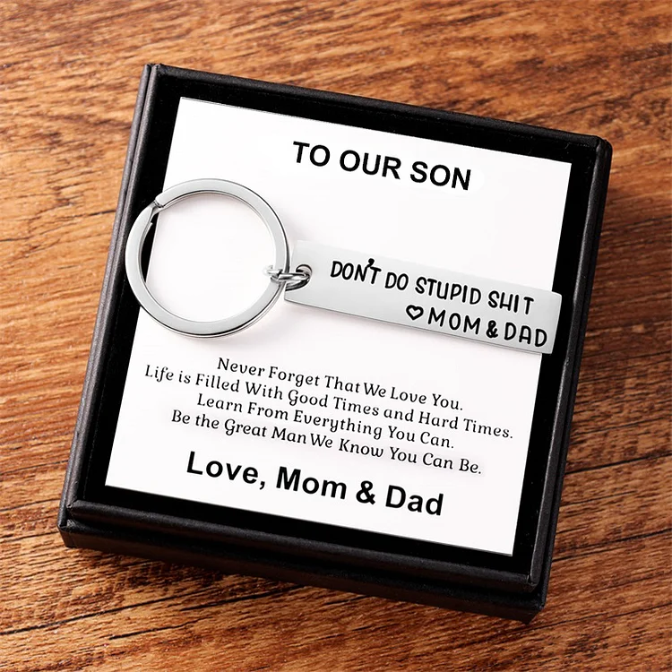 Don't Do Stupid Sh*t Love Mom/dad Keychain Stainless Steel Key Chain Ring  Gift For Son Daughter Teen Boys Girls New Drivers - Temu Germany