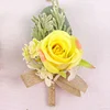10PCS Sunflower Peony Wedding Catering Bridal Groom Guests Corsage Boutonniere Wrist Artificial Flower Bouquets