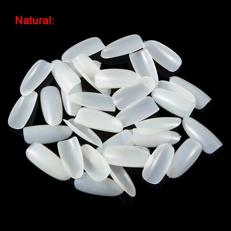 500pcs/pack Acrylic Nails OVAL Round Shapes False Nail Tips Full Cover False French Nail Tips NEW Fake Nail Art Tips Tools-Nail Inspo