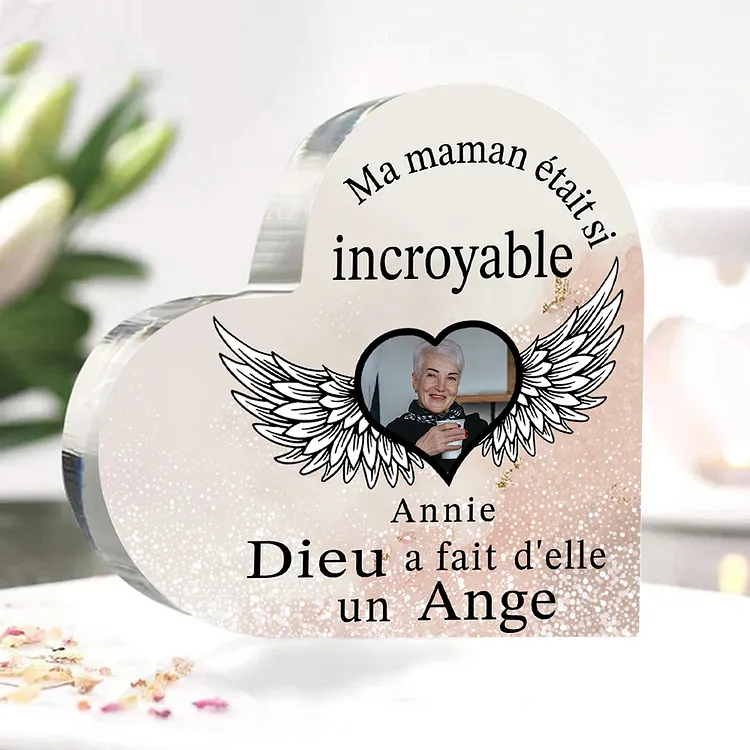 Silhouette Maman Et Fille En Acrylique Avec Texte émotionnel - Décoration Bureau Ou Cadeau Affectif
