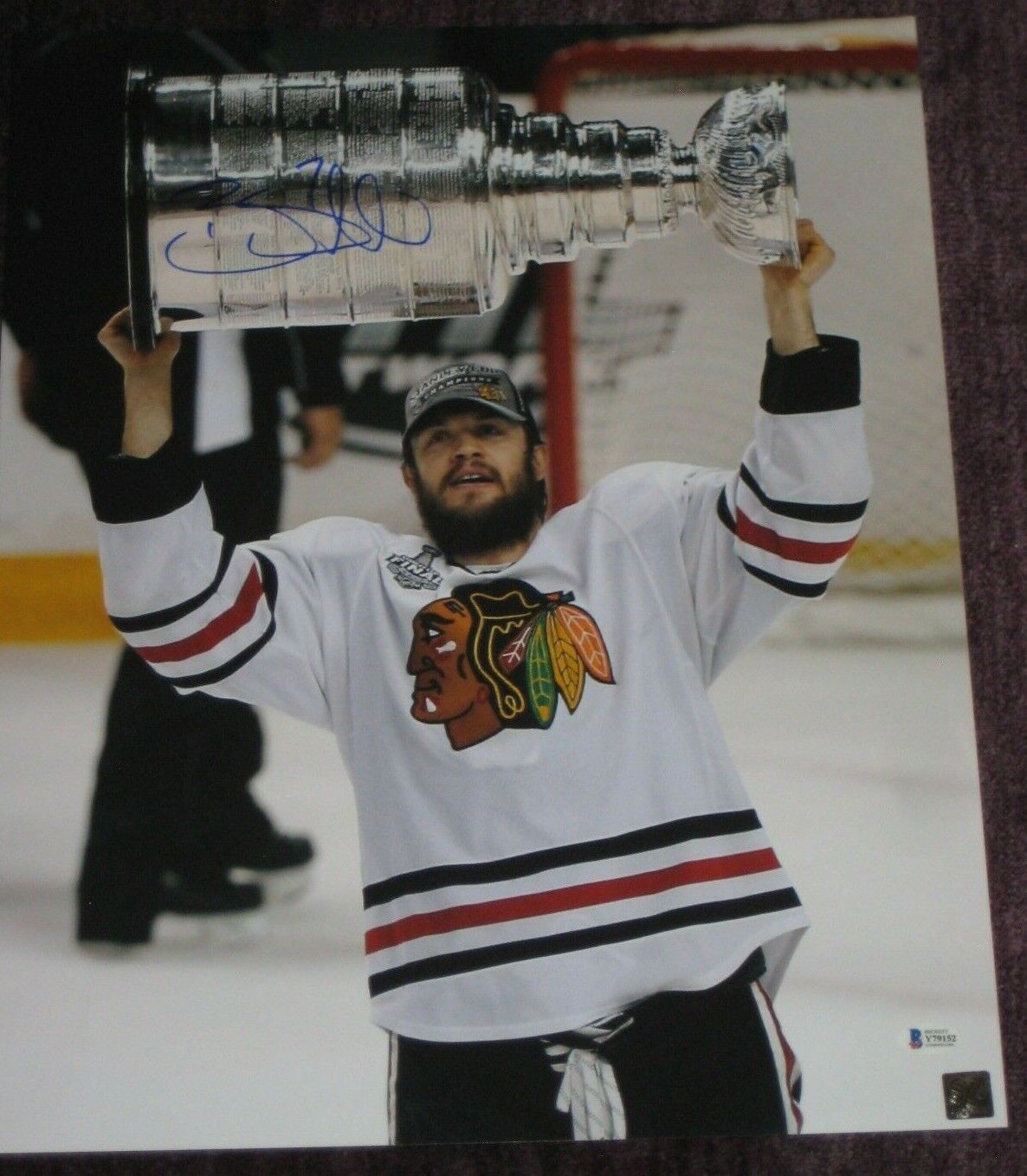 BRENT SEABROOK Signed 2013 STANLEY CUP FINAL 16x20 Photo Poster painting with Beckett COA