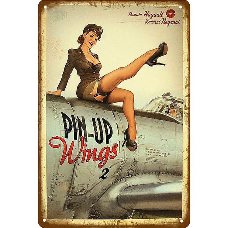Pin up girl - Enseigne Vintage Métallique/enseignes en bois - 20*30cm/30*40cm