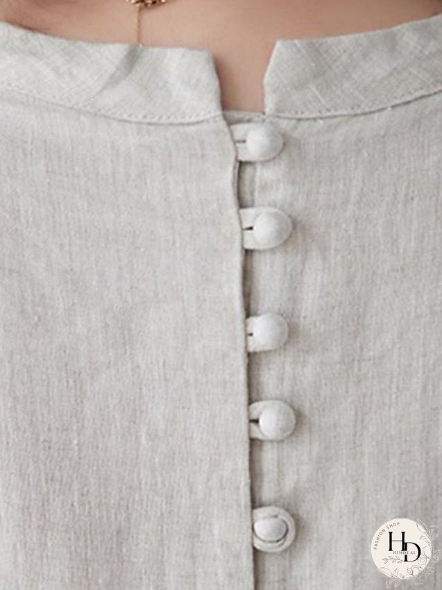 Cotton Linen Dress Casual Dress Midi Dress Linen Cotton Blend Basic Modern Outdoor Daily Vacation Stand Collar Pocket Sleeveless Summer Spring Loose Fit Navy Blue Apricot Plain M L XL 2XL for Women