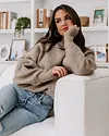 Khloe Knit Mock Neck Pullover Sweater - Taupe