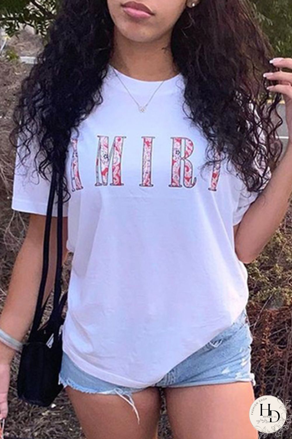 White Fashion Casual Letter Print Basic O Neck T-Shirts