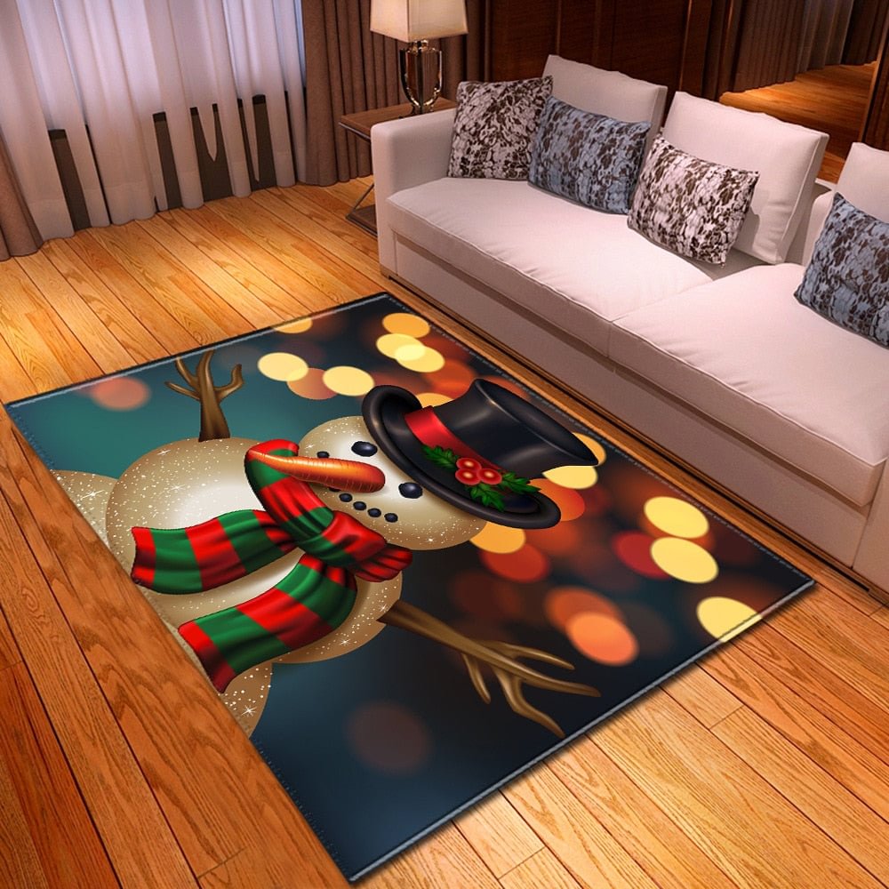 Living Room Carpet 3D Christmas Pattern Children Bedroom Rug Home Hallway Floor Decoration Bedside Mats Kids Room Carpet