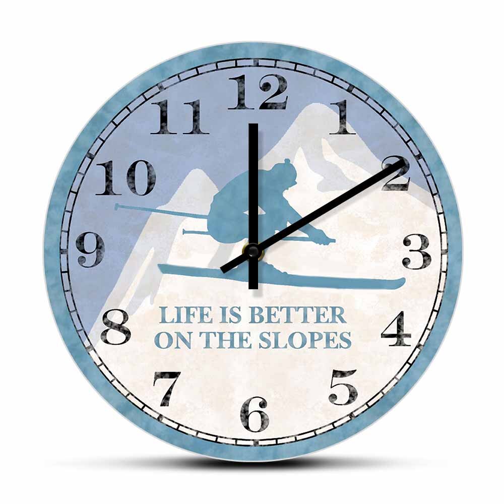 

Life Is Better On The Slopes - Frameless Acrylic Wall Clock, 501 Original