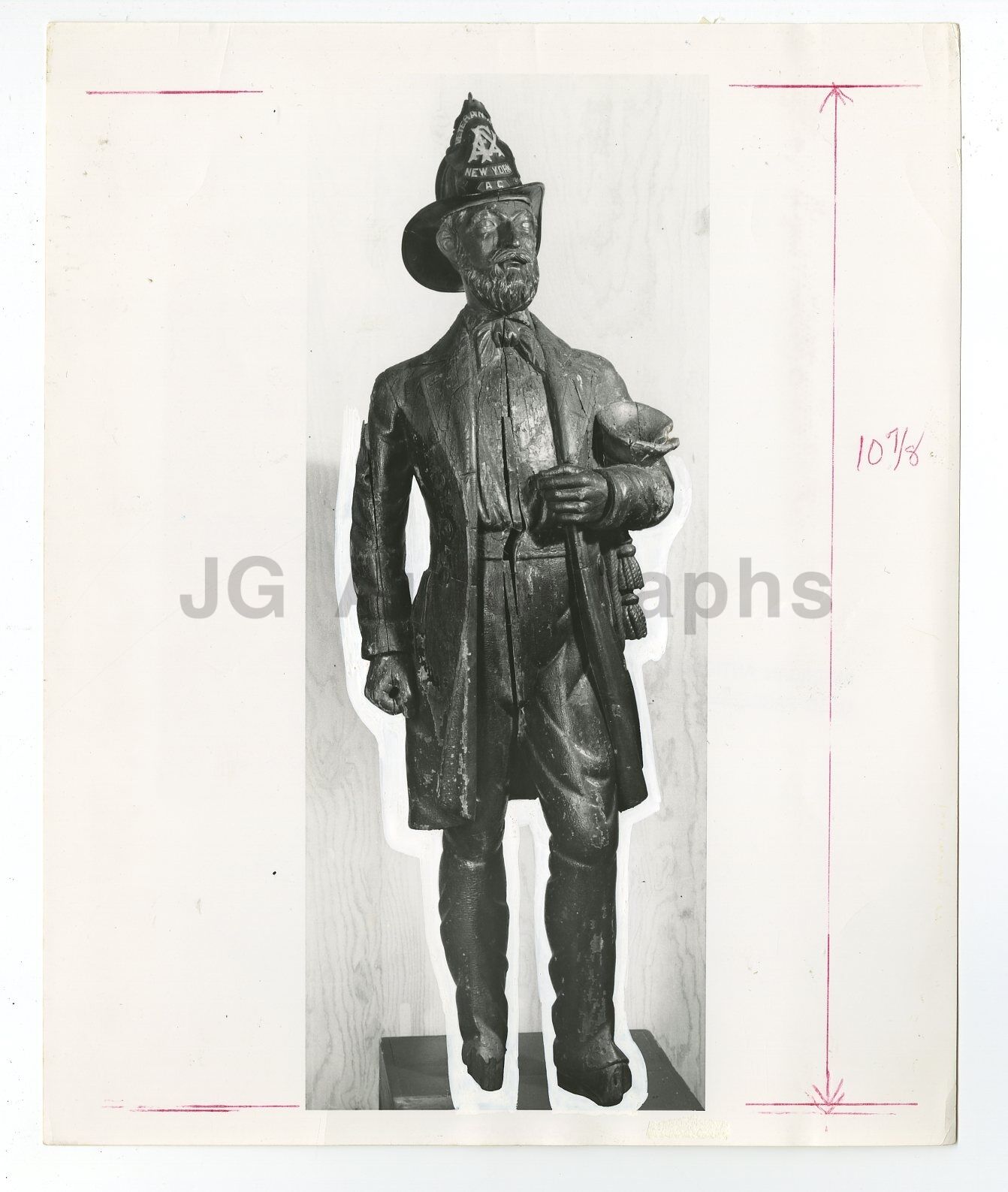 Classic Firefighting - Vintage 8x10 Publication Photo Poster paintinggraph - Fireman Statue