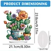 (US Only)Acrylic 2D Flat Print DIY Cactus Pots Diamond Painting Art Tabletop Decorations