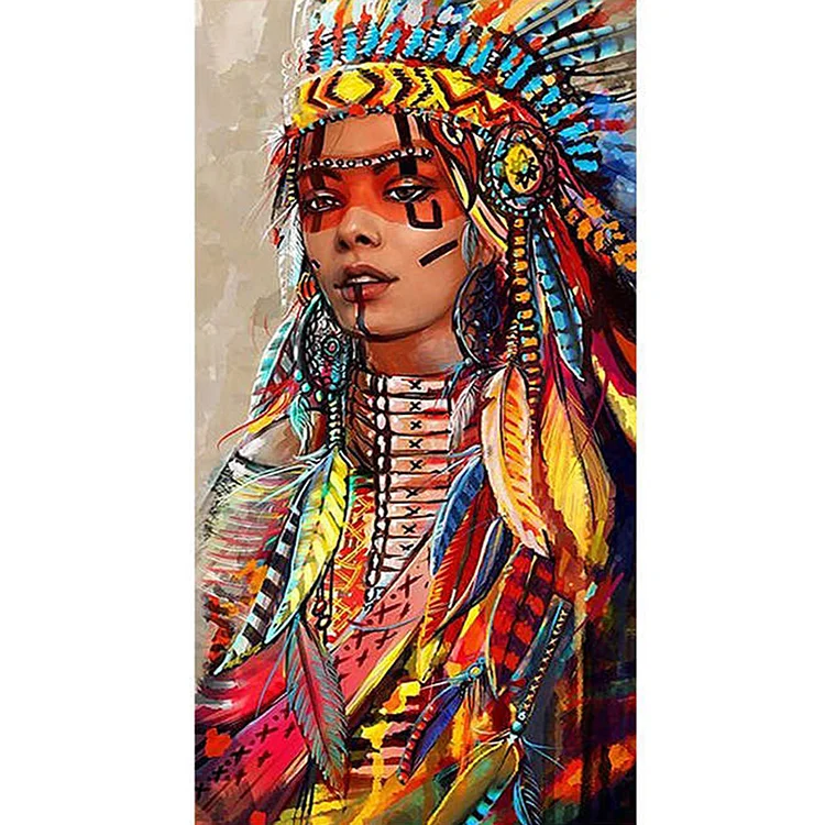 Aboriginal Women Round Full Drill Diamond Painting 45X85CM(Canvas) gbfke