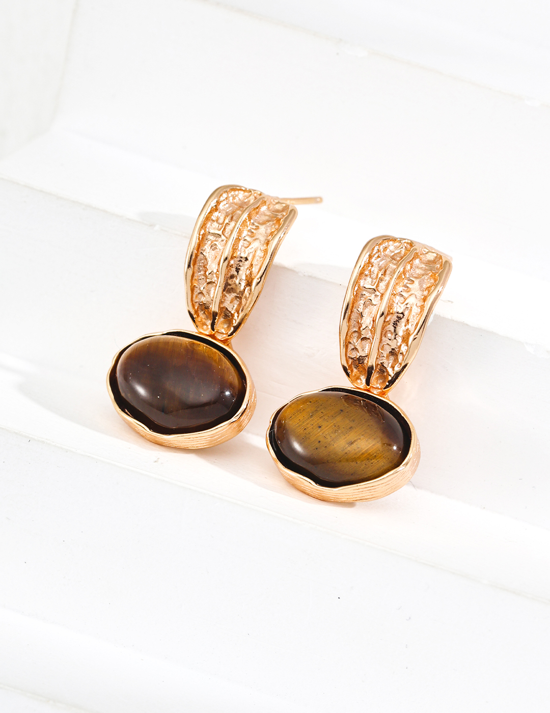 Onyx & Tiger Eye Drop Earrings