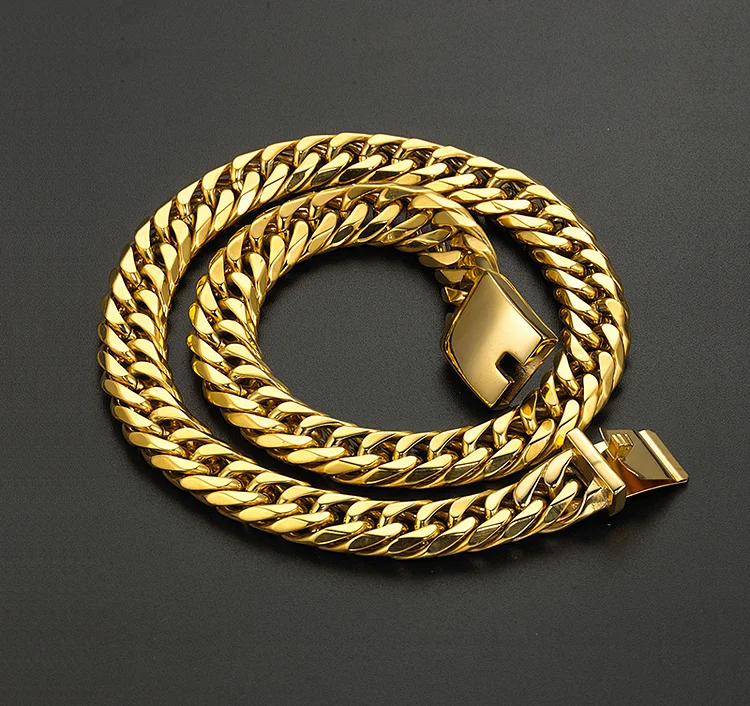 16MM Stainless Steel Curb Cuban Link Chain-VESSFUL