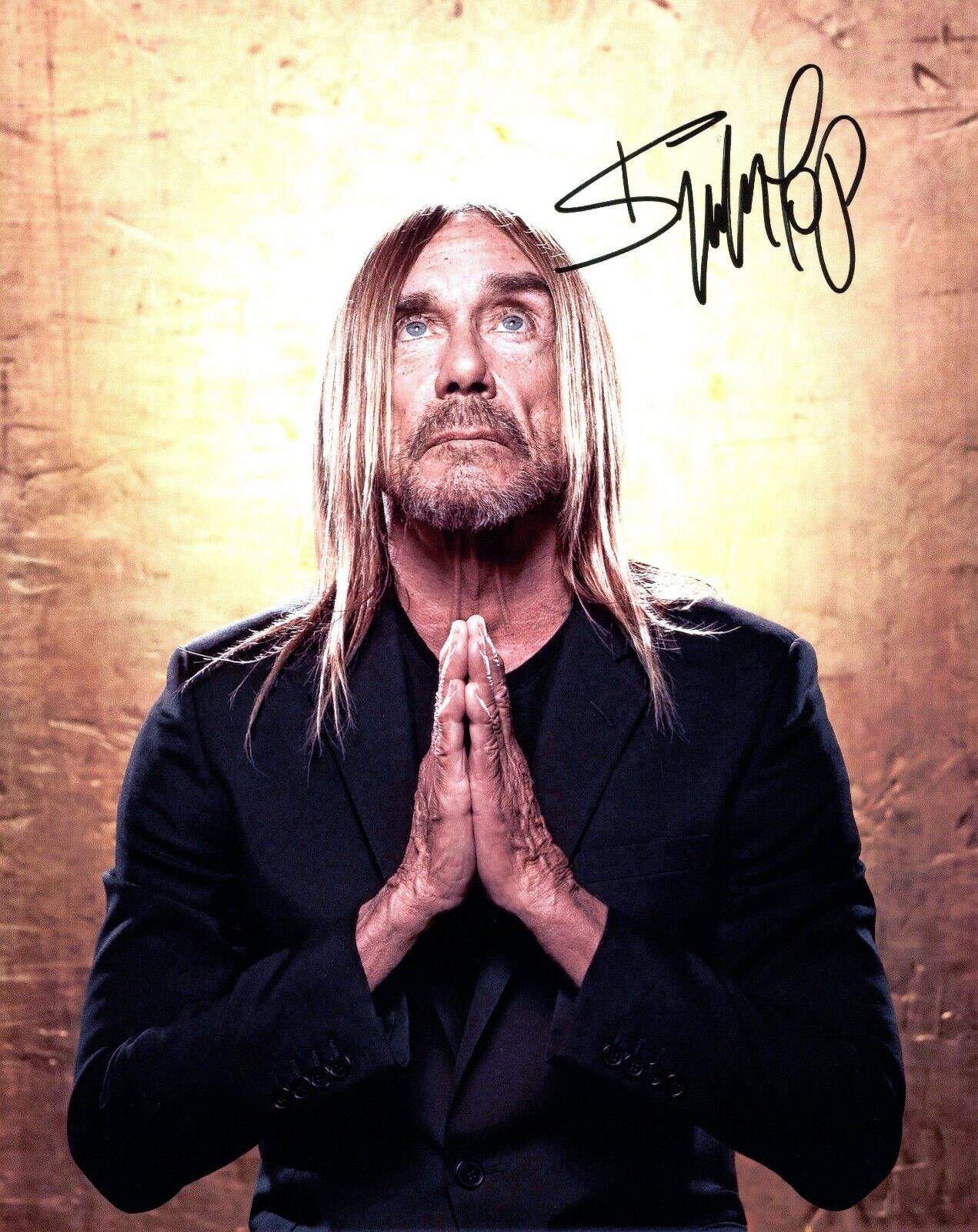 Signed Photo Poster painting of Iggy Pop 10x8