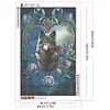 Wolf mit Rose - Rundbohrer Diamantmalerei - 40*60cm (große Größe)