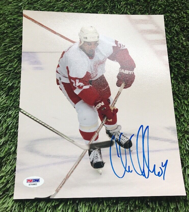 Chris Chelios Autographed Detroit Red Wings 8x10 Hockey Photo Poster painting PSA/DNA COA