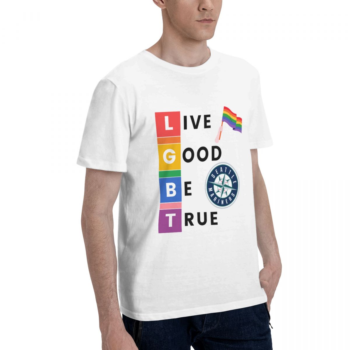 Seattle Mariners LGBT Pride Cotton T-Shirt Men's