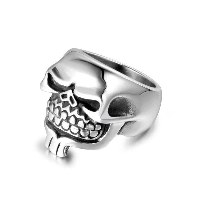 Hip-Hop Funny Rock Skull 304 Stainless Steel Polishing Halloween Men’s Rings