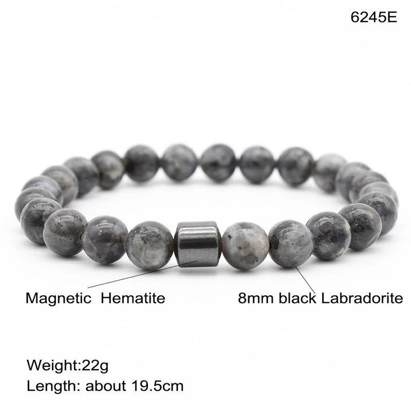 Natural Stone Beaded Bracelet Europe And America Hot Selling Men’s Volcanic Stone Magnetic Black Gallstone Beaded Bracelet