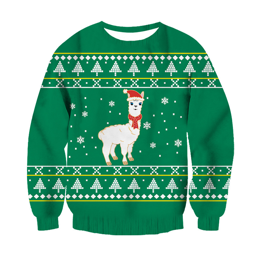 Unisex 3d Printed Elk Christmas Sweatshirt 9613