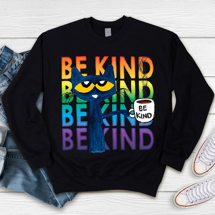 Be Kind Coffee Be Kind Cat Sweatshirt