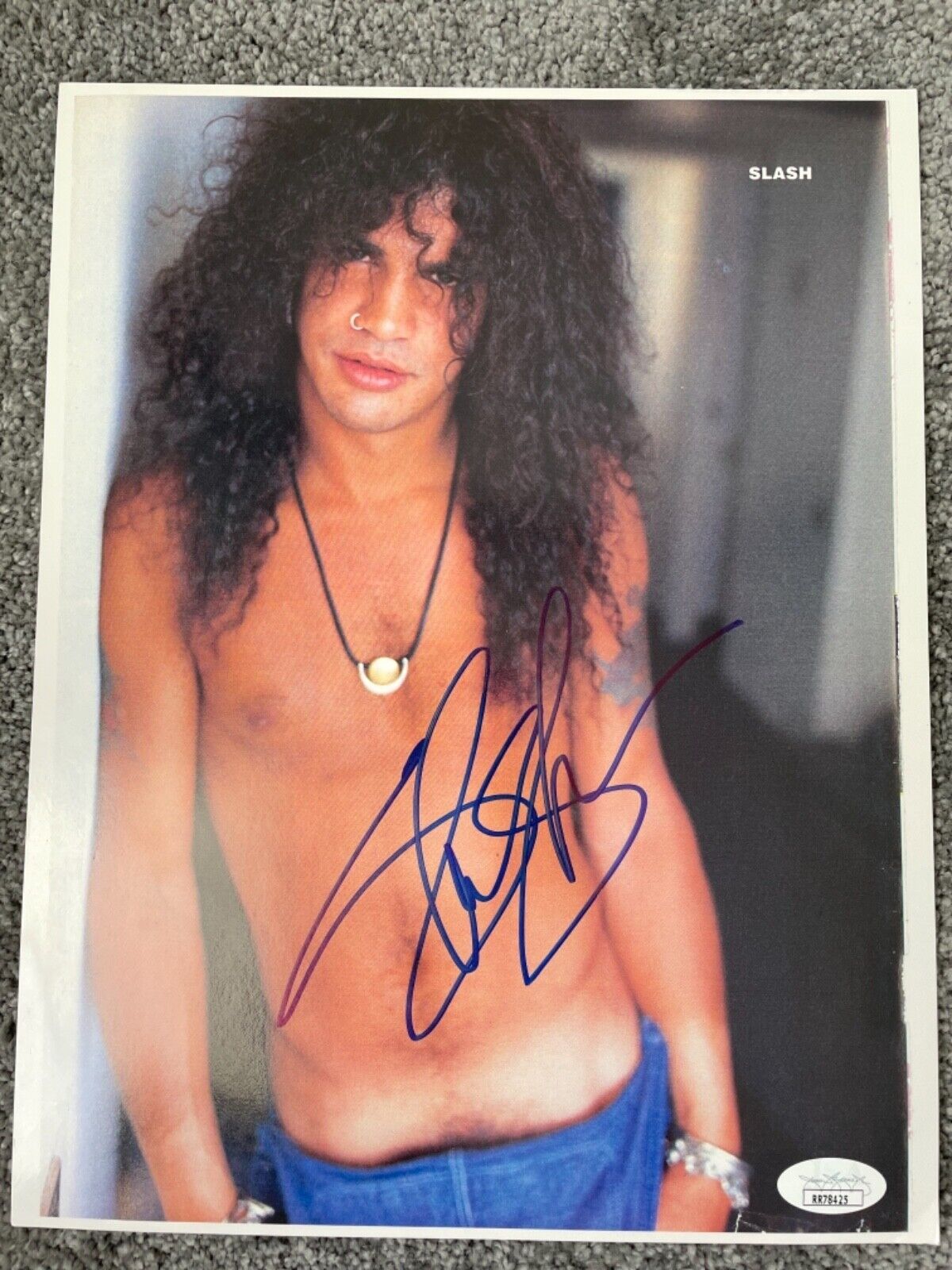 Slash 8.5x11 heavy cardstock picture JSA COA Guns N Roses axl rose psa bas