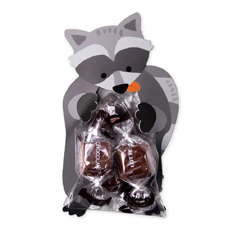 10pcs/lot Animal Cute Gift Bags Candy Bags Baby Shower Birthday Party Cookie Bags Bear Candy Box Greeting Cards Popular Rabbit