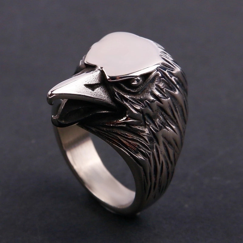 Retro Eagle Titanium Steel Polishing Men's Rings