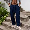 2026 Summer Breathable Cotton Linen Men's Long Trousers, Loose Fit, Casual Sports Linen Straight Leg Pants by Inlyline