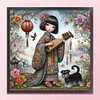 Japanese Geisha-11CT Stamped Cross Stitch 40*40cm