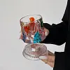 Luxury painted whiskey glass, premium liquor glass, household rotating tumbler glass beer glass
