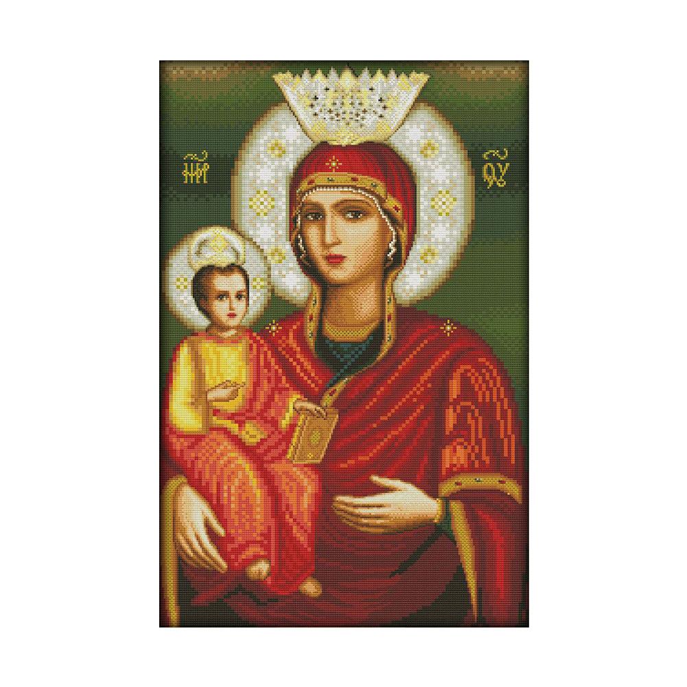 

Virgin and Child - 14CT Stamped Cross Stitch - 65*45cm, 501 Original