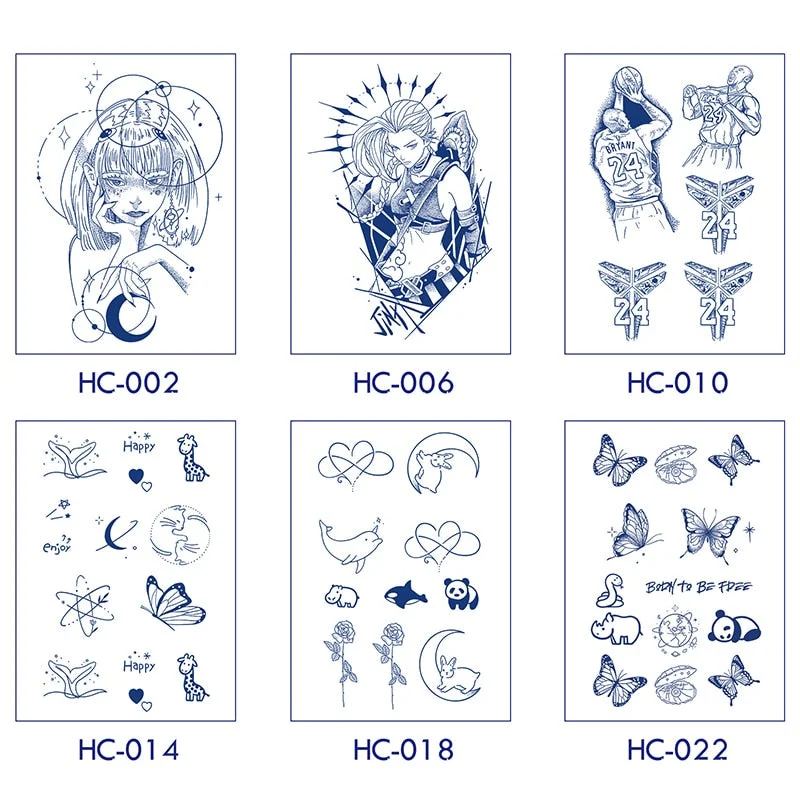 Basketball Anime Flower Butterfly Text Art Festival Cute Cool Waterproof Full Body Arm Men and Women Natural Temporary Tattoos